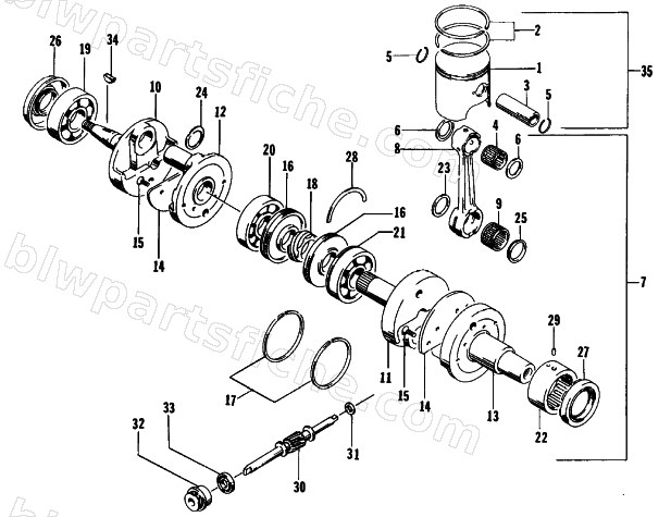 PISTON AND CRANKSHAFT diagram