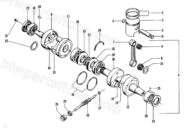 PISTON AND CRANKSHAFT diagram