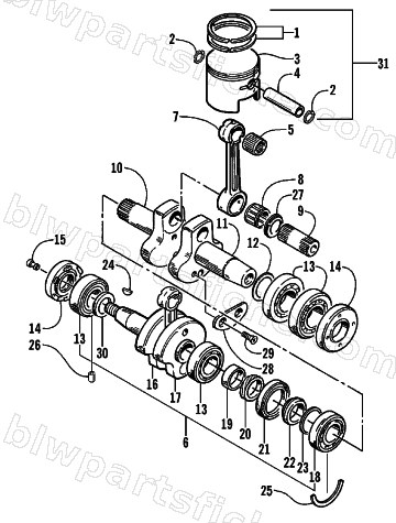 PISTON AND CRANKSHAFT diagram