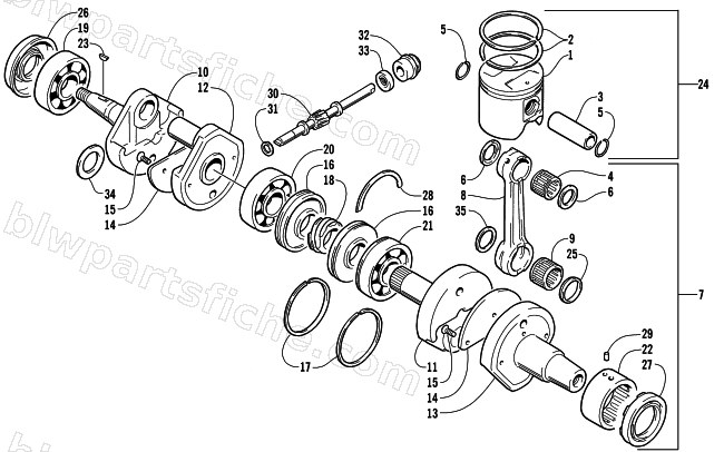 PISTON AND CRANKSHAFT diagram