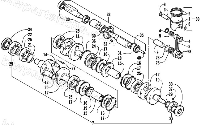 PISTON AND CRANKSHAFT diagram