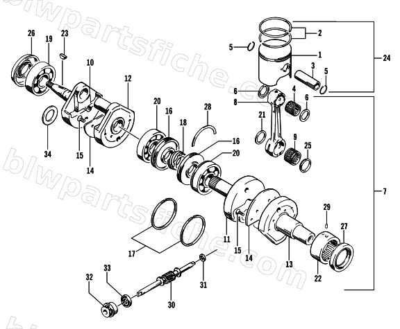 PISTON AND CRANKSHAFT diagram