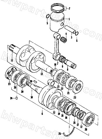 PISTON AND CRANKSHAFT diagram