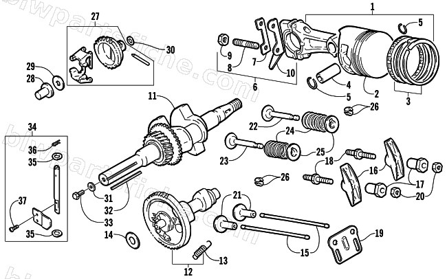 PISTON AND CRANKSHAFT diagram
