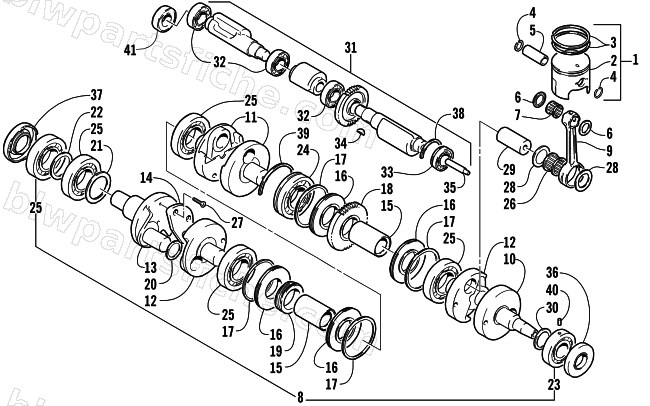 PISTON AND CRANKSHAFT diagram
