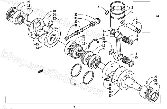 PISTON AND CRANKSHAFT diagram