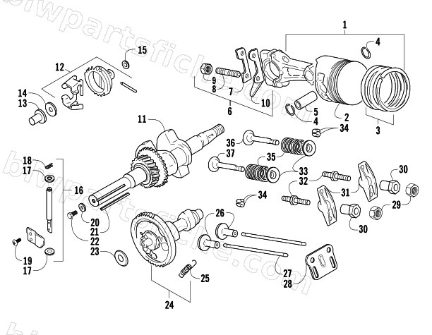 PISTON AND CRANKSHAFT diagram