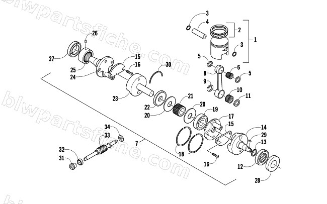 PISTON AND CRANKSHAFT diagram