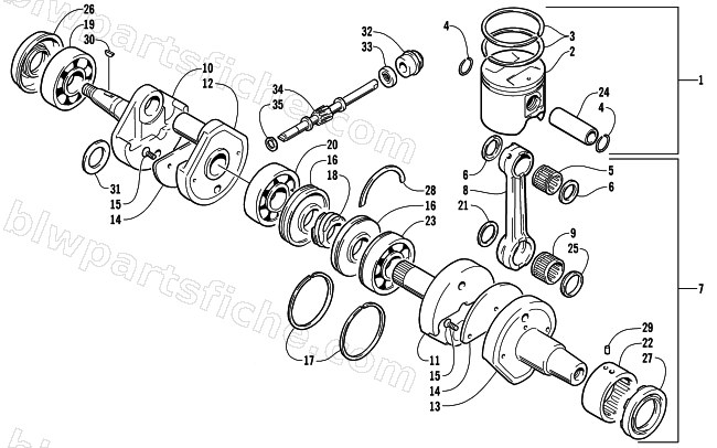 PISTON AND CRANKSHAFT diagram