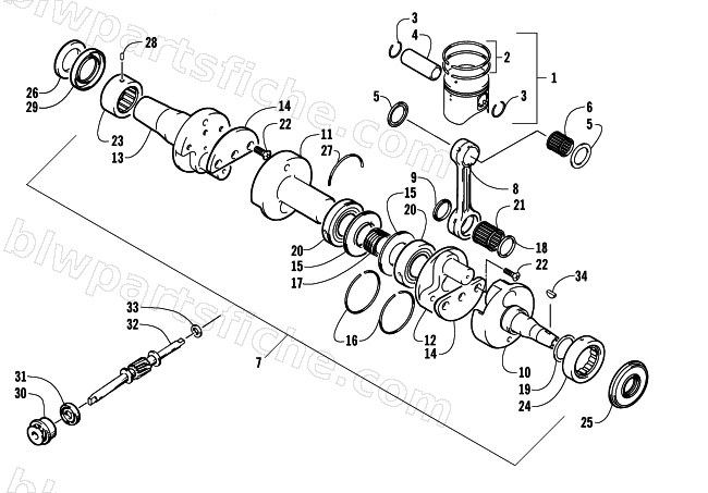 PISTON AND CRANKSHAFT diagram
