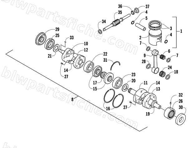 PISTON AND CRANKSHAFT diagram