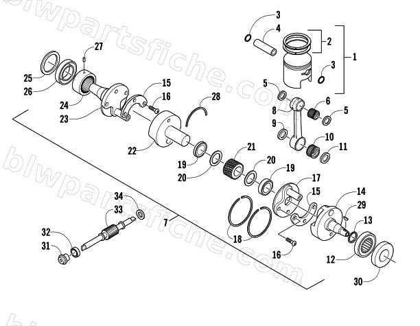 PISTON AND CRANKSHAFT diagram