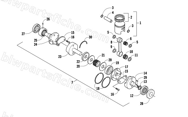 PISTON AND CRANKSHAFT diagram