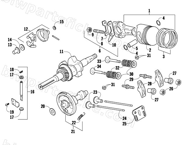 PISTON AND CRANKSHAFT diagram