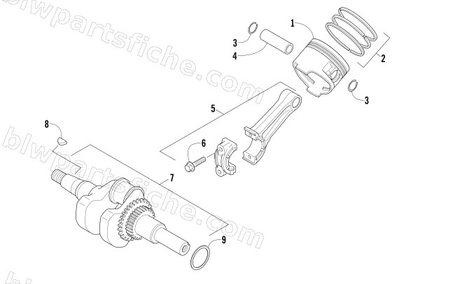 PISTON AND CRANKSHAFT ASSEMBLY diagram