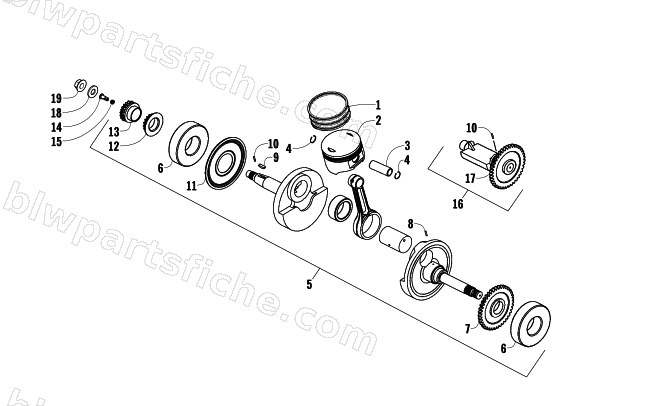 PISTON AND CRANKSHAFT ASSEMBLY diagram