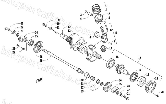 PISTON AND CRANKSHAFT ASSEMBLY diagram