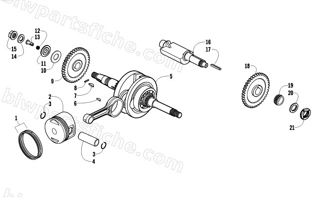 PISTON AND CRANKSHAFT ASSEMBLY diagram