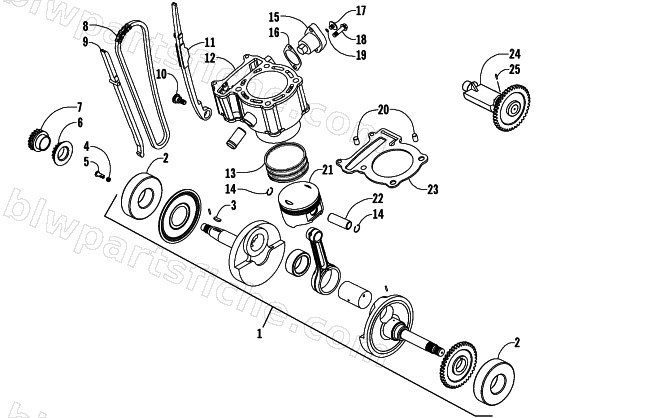 PISTON AND CRANKSHAFT ASSEMBLY diagram