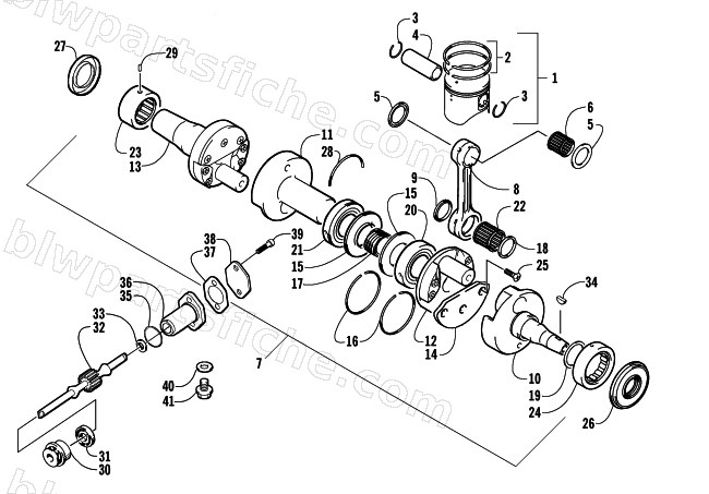 PISTON AND CRANKSHAFT ASSEMBLY diagram