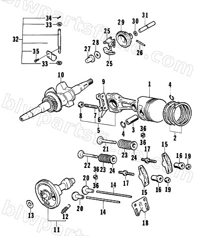 PISTON AND CRANKSHAFT ASSEMBLY diagram