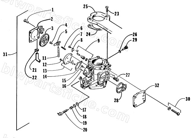 PTO-SIDE CARBURETOR diagram
