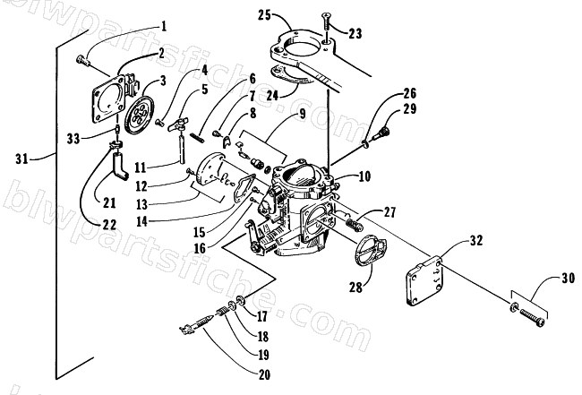PTO-SIDE CARBURETOR diagram