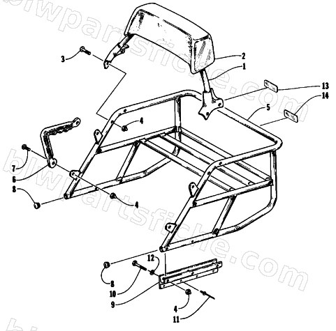 RACK AND BACKREST ASSEMBLY diagram