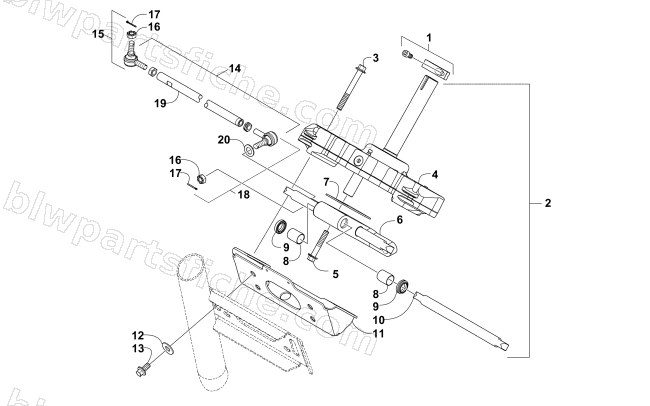 RACK AND PINION ASSEMBLY (SER. # 309156 AND BELOW) diagram