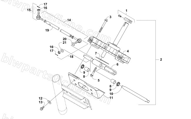 RACK AND PINION ASSEMBLY (SER. # 309157 AND ABOVE) diagram