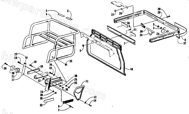 RACK AND REAR BUMPER diagram