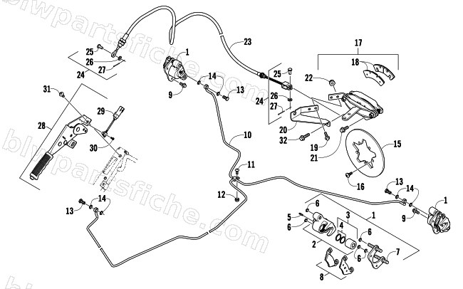 REAR AND PARKING BRAKE ASSEMBLY diagram