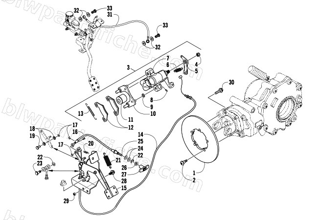 REAR AND PARKING BRAKE ASSEMBLY diagram