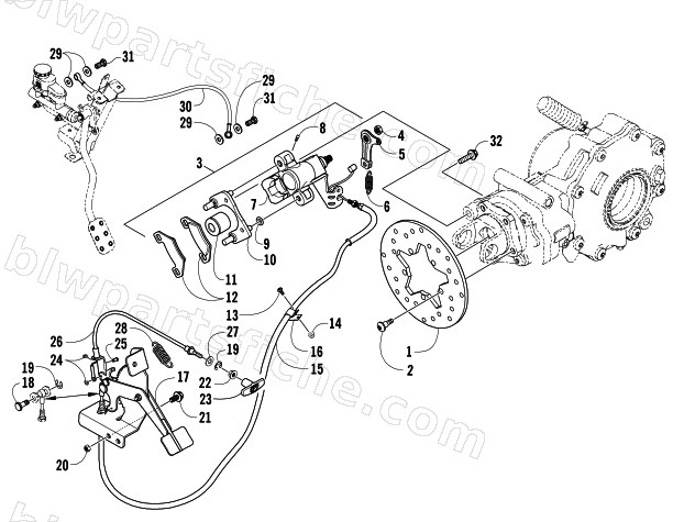 REAR AND PARKING BRAKE ASSEMBLY diagram