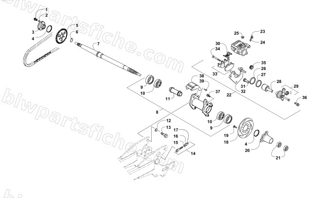 REAR AXLE AND BRAKE ASSEMBLY diagram