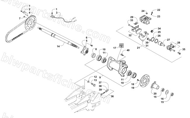 REAR AXLE AND BRAKE ASSEMBLY diagram