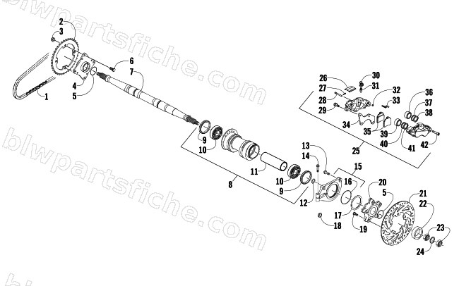 REAR AXLE AND BRAKE ASSEMBLY diagram