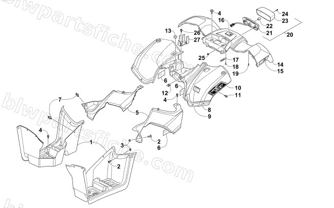 REAR BODY AND TAILLIGHT ASSEMBLY diagram