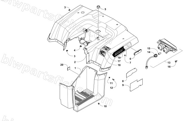 REAR BODY AND TAILLIGHT ASSEMBLY diagram