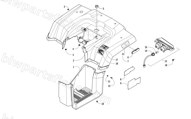 REAR BODY AND TAILLIGHT ASSEMBLY diagram