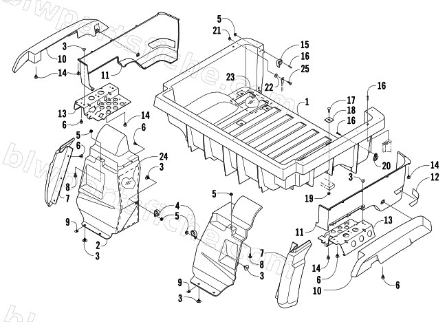 REAR BODY PANEL AND CARGO BOX ASSEMBLY diagram