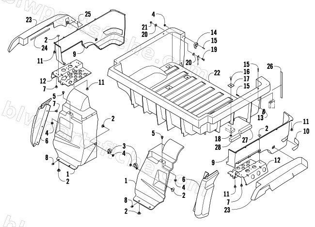 REAR BODY PANEL AND CARGO BOX ASSEMBLY diagram