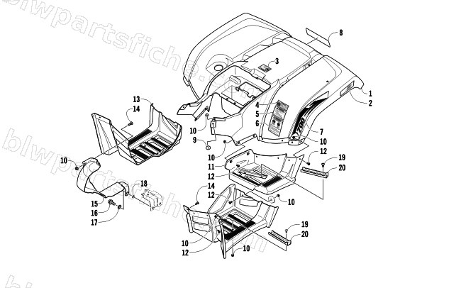 REAR BODY PANEL AND FOOTWELL ASSEMBLIES diagram