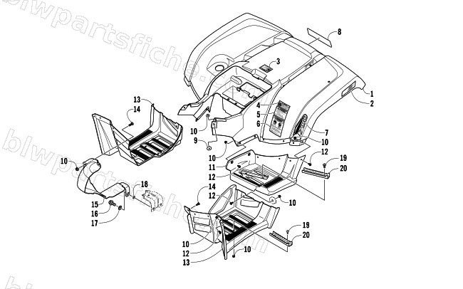 REAR BODY PANEL AND FOOTWELL ASSEMBLIES diagram