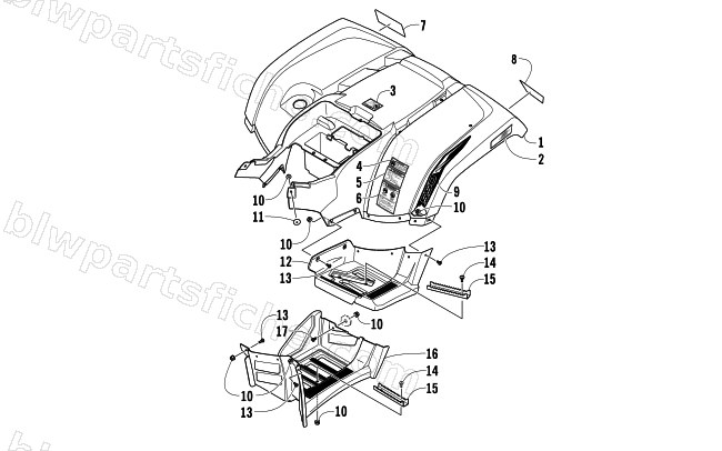 REAR BODY PANEL AND FOOTWELL ASSEMBLIES diagram