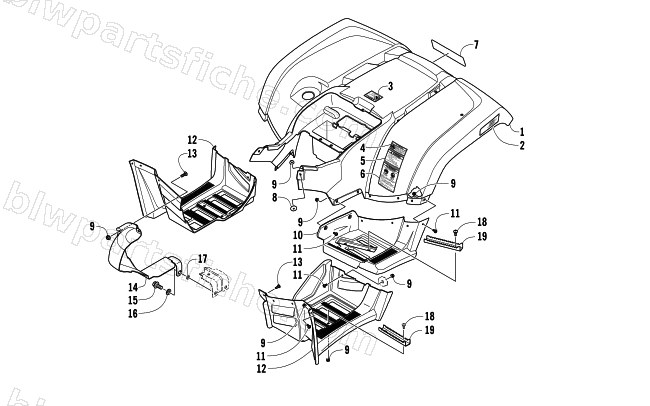 REAR BODY PANEL AND FOOTWELL ASSEMBLIES diagram