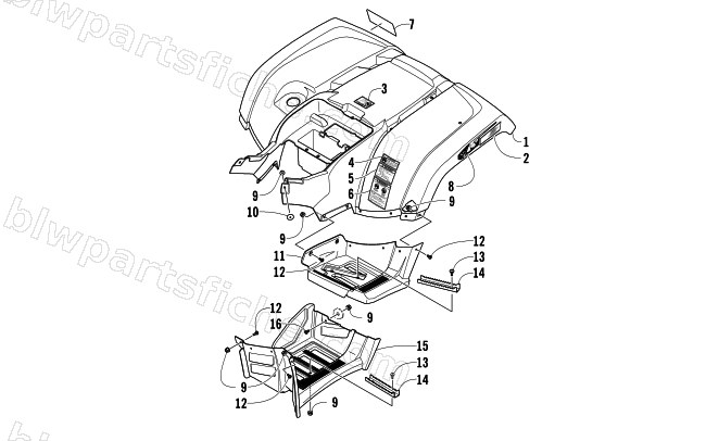REAR BODY PANEL AND FOOTWELL ASSEMBLIES diagram