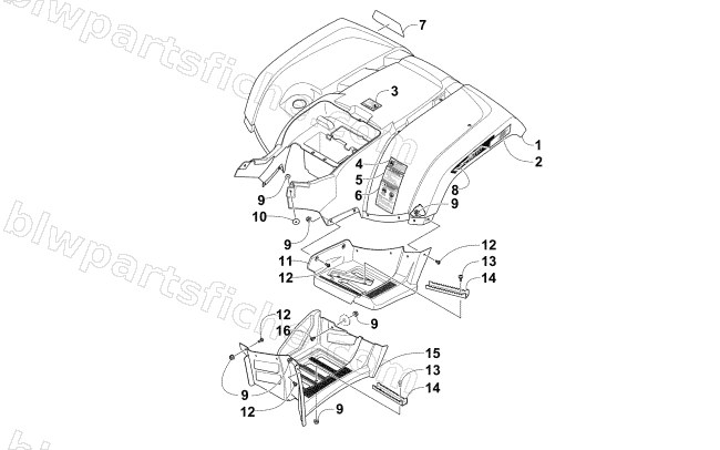 REAR BODY PANEL AND FOOTWELL ASSEMBLIES diagram