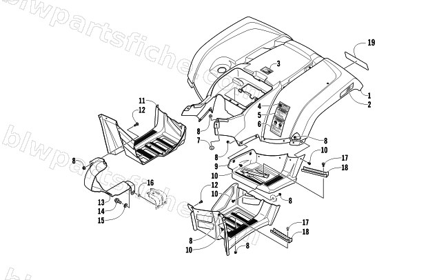 REAR BODY PANEL AND FOOTWELL ASSEMBLIES diagram