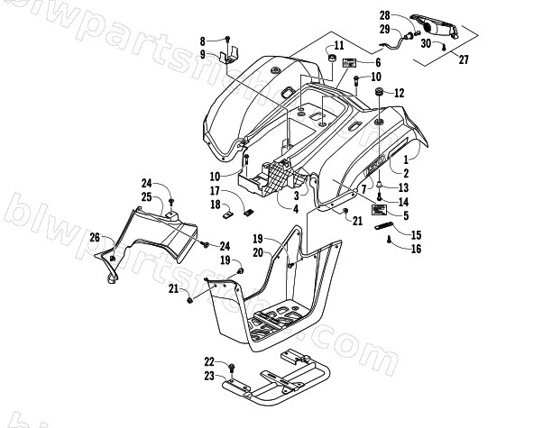 REAR BODY PANEL AND TAILLIGHT ASSEMBLIES diagram